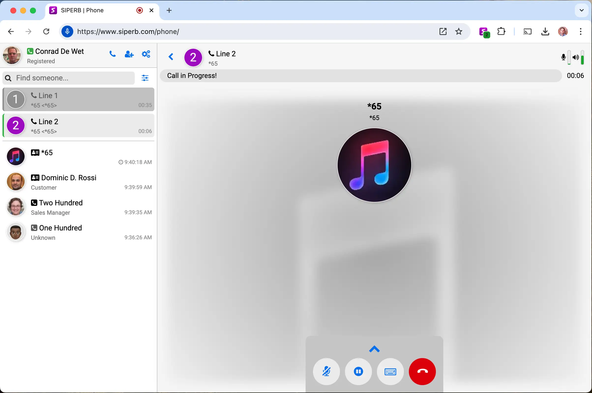 Audio WebRTC Call